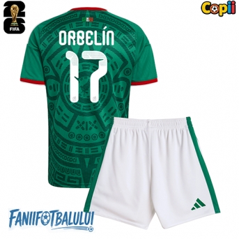 Mexic Orbelin Pineda #17 Echipament de Fotbal Replică Mondial 2026 Copii Acasa (+ Șorturi)